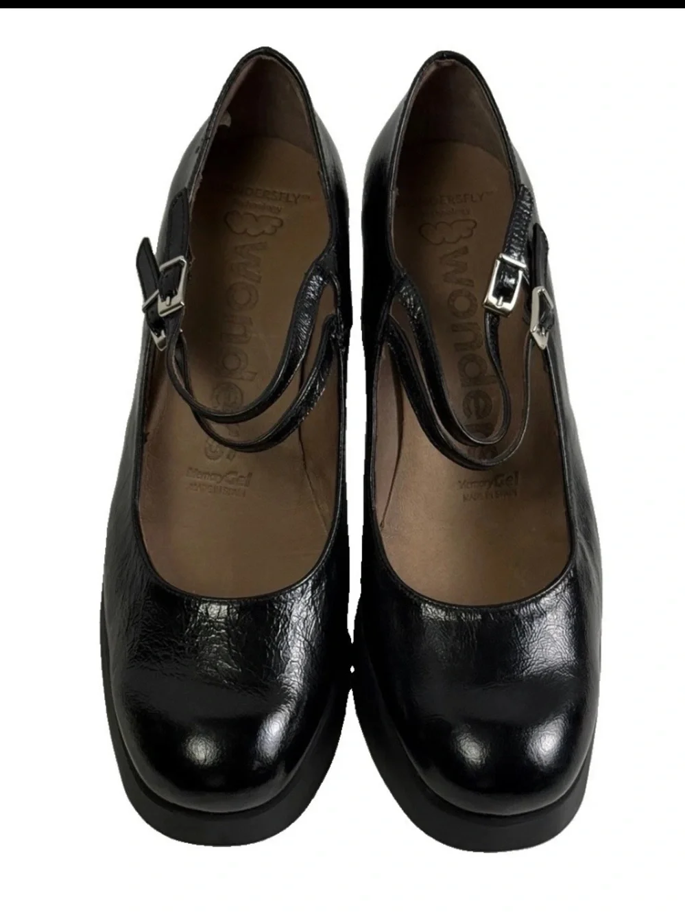 Wonders Mary Jane Platform Block Heel Shoe Pump Patent Leather Nordstrom $220